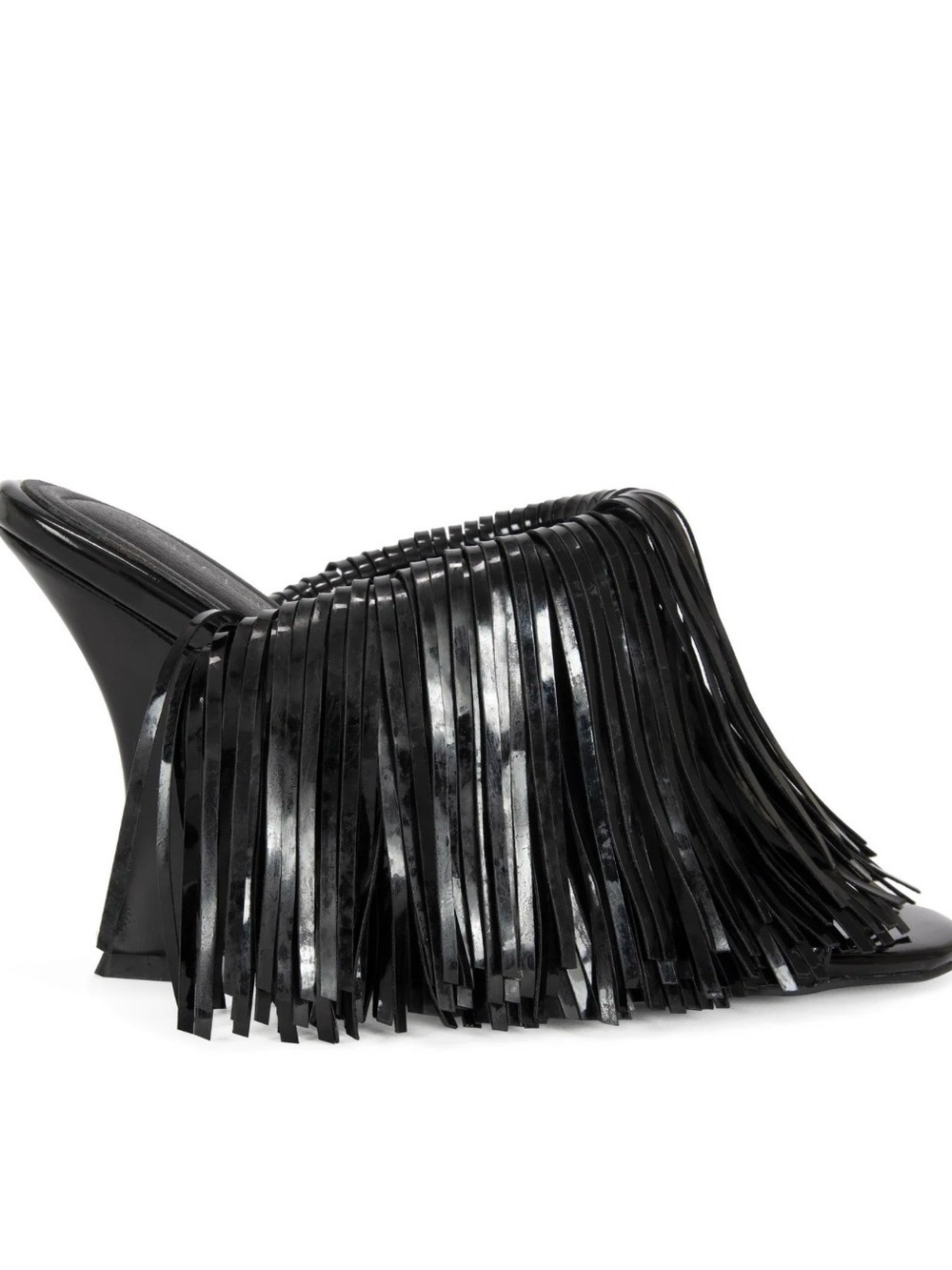 Black Fringe Patent Mule - Unknown Brand - Picture 4 of 4